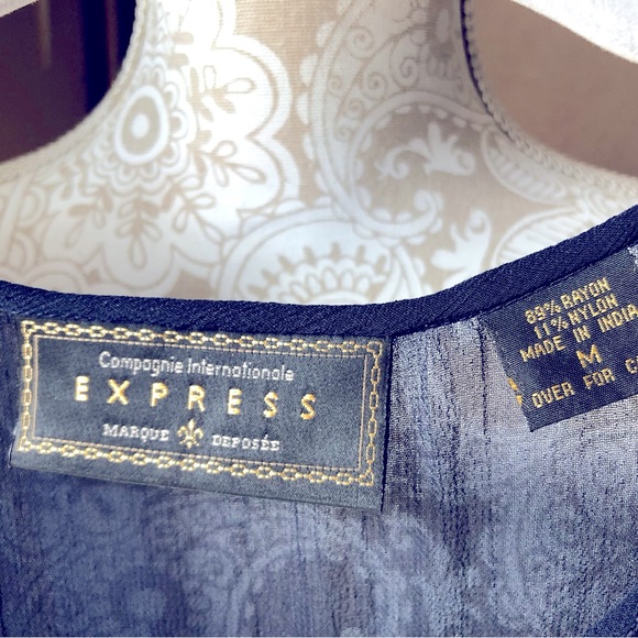Express beaded navy blue top - Picture 4 of 4